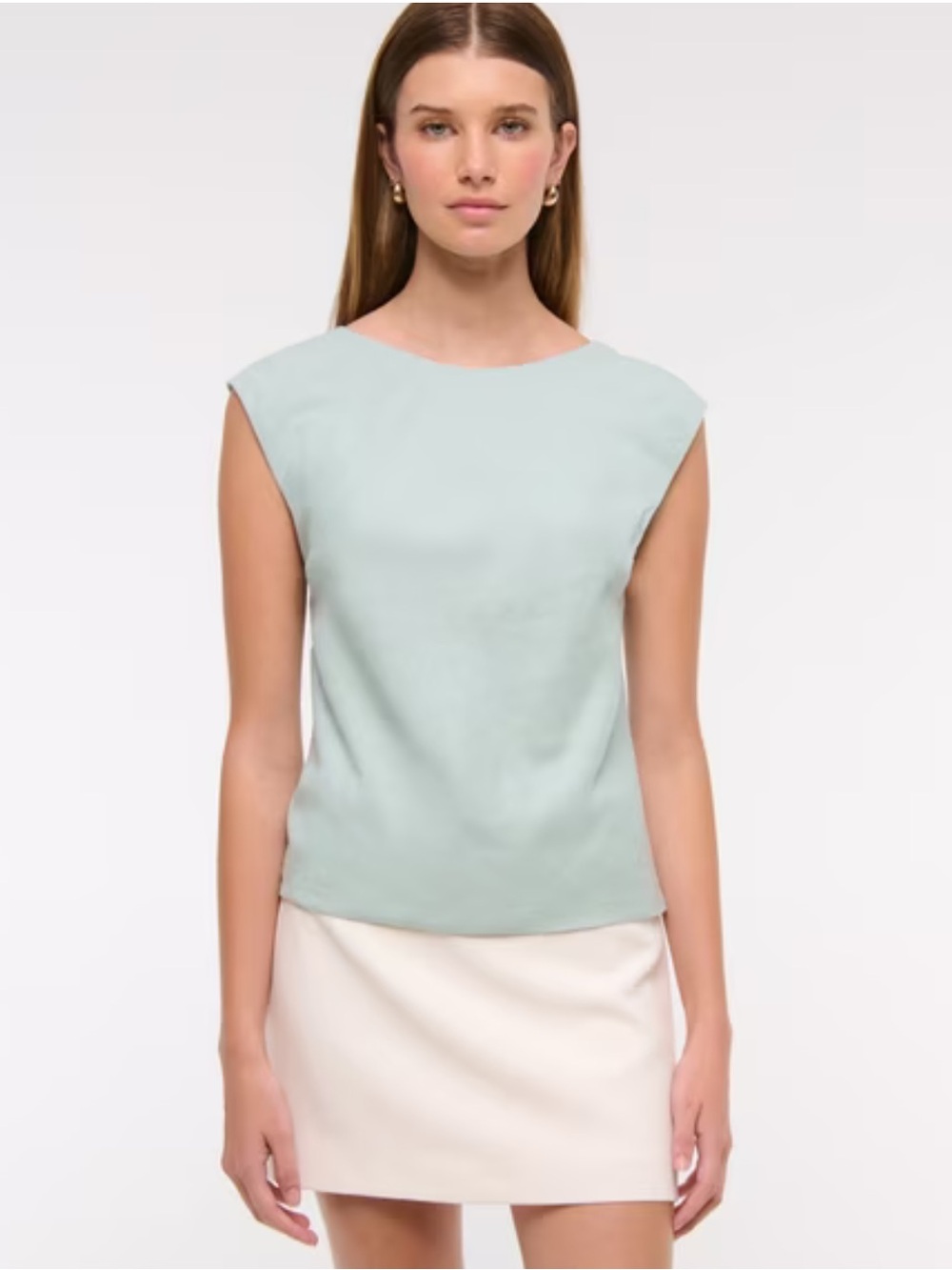 NWT Abercrombie & Fitch Mint Green Cap-Sleeve Tank Top Size L